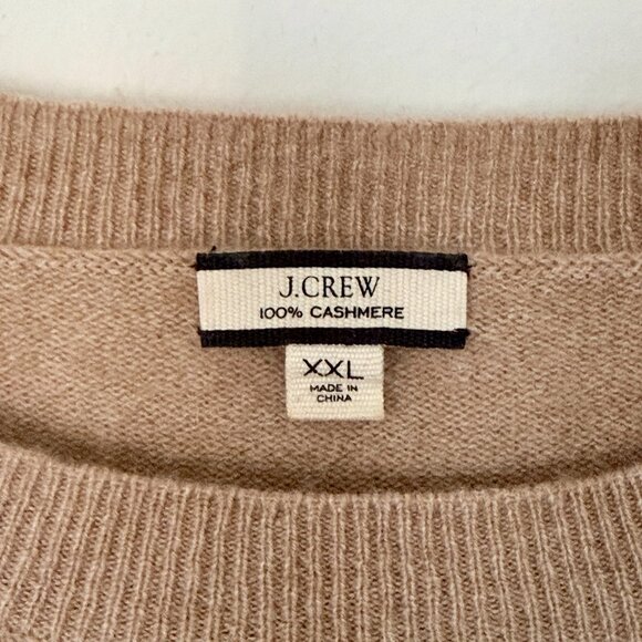 J. Crew 100% Cashmere Crewneck Sweater - Camel Heather / Size XXL - Picture 2 of 7